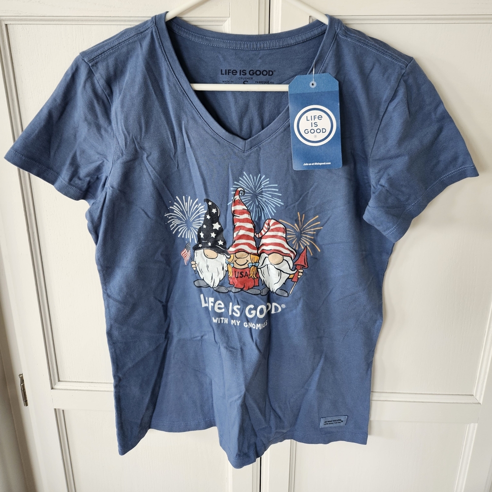 Life is Good Blue Graphic T-Shirt
